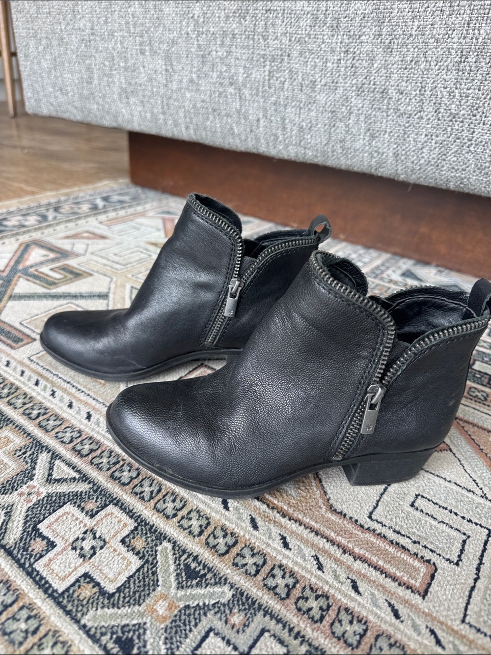 Little Girl- Sz 13- Leather Zip Ankle Boots Lucky Brand
